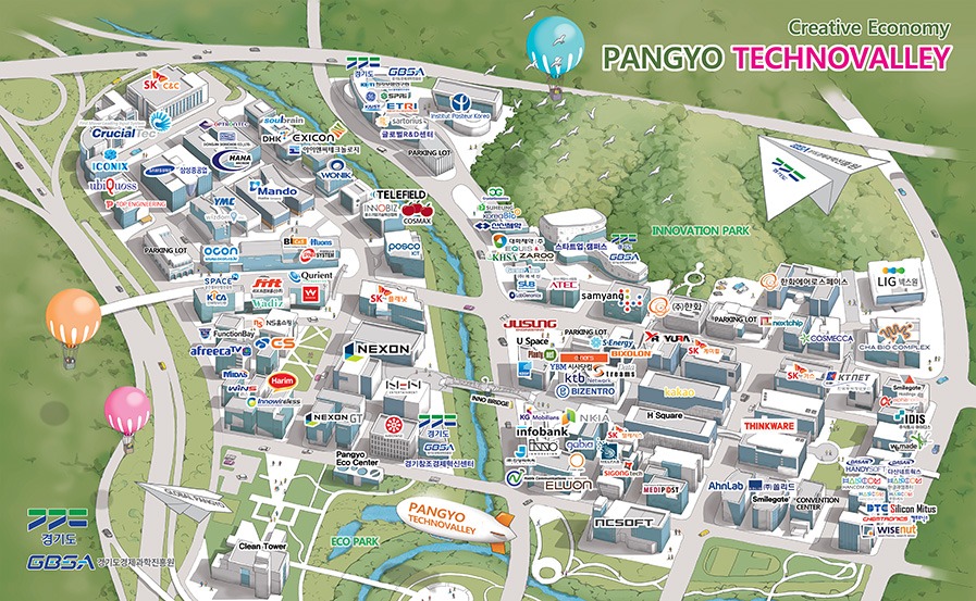 Companies in Pangyo Techno Valley (Image source | Pangyo Techno Valley website)