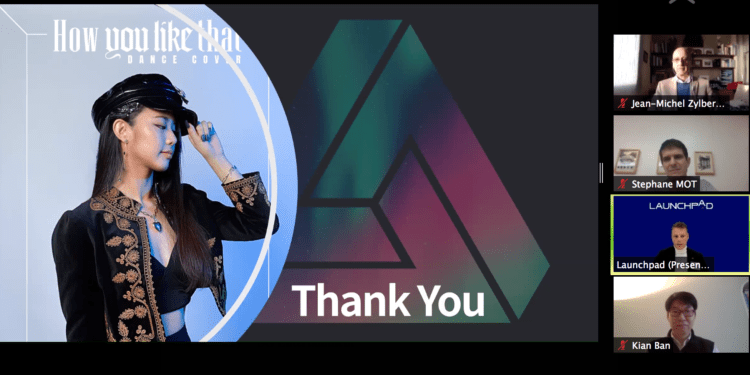 Korean startup SG Entertainment presentation end at the virtual Launchpad Demo Day 2020 France.
