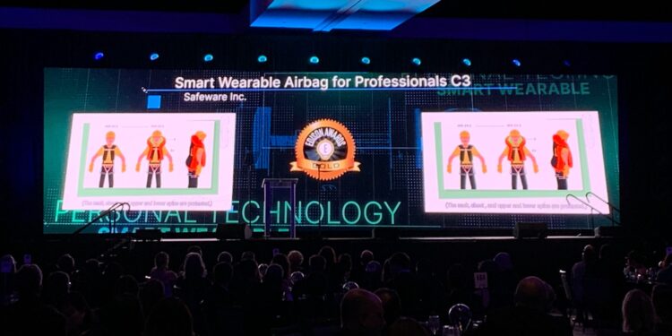 Safeware Inc.’s Smart Wearable Airbag C3 at the Edison Awards Ceremony.