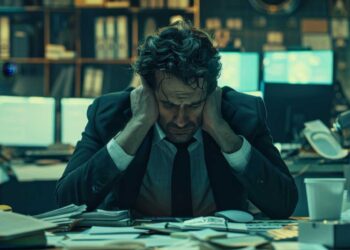 AI-generated image of frustrated businessman by Freepik