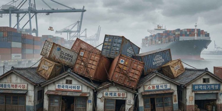 AI illustration of Korea's SME Tariff strain