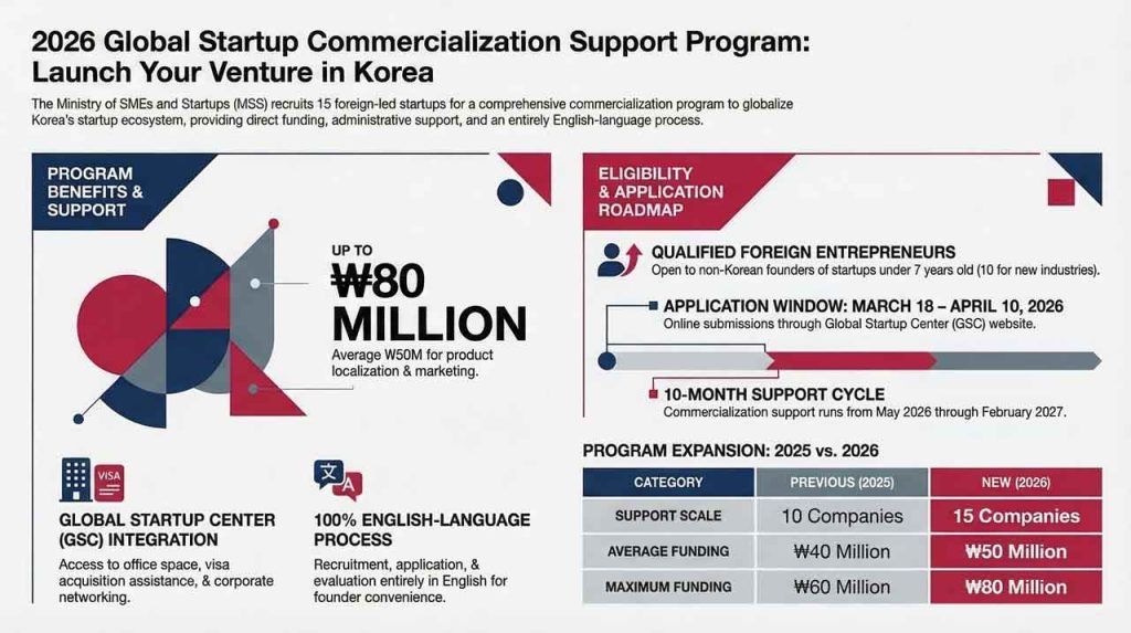 South Korea expands funding and slots for foreign startups, signaling a more aggressive push to attract and retain global founders within its ecosystem.