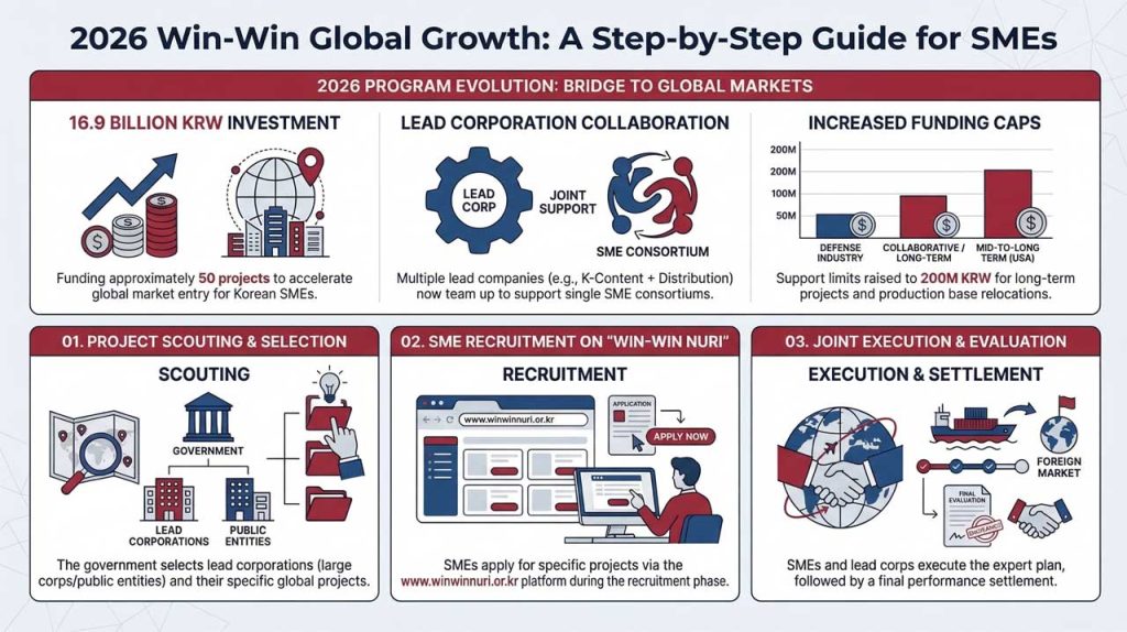 Korea mobilizes corporate global networks to help SMEs export, launching a KRW 16.9B program that turns large-company infrastructure into overseas market access.