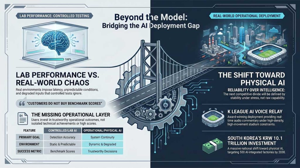 AI models are advancing, but real-world deployment still fails. Insights from Korea reveal why AI success is defined by operational systems, not the models.