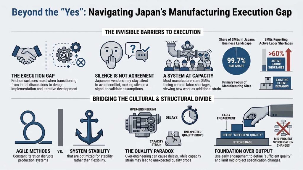 Japan projects often fail after “yes.” Inside the execution gaps, capacity constraints, and hidden risks global startups face with Japanese manufacturers
