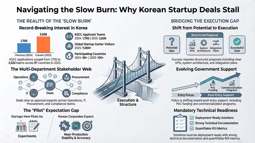 Korea is attractive for global startups but deals often stall. Here’s a closer look that shows how pilot expectations and internal processes shape outcomes.