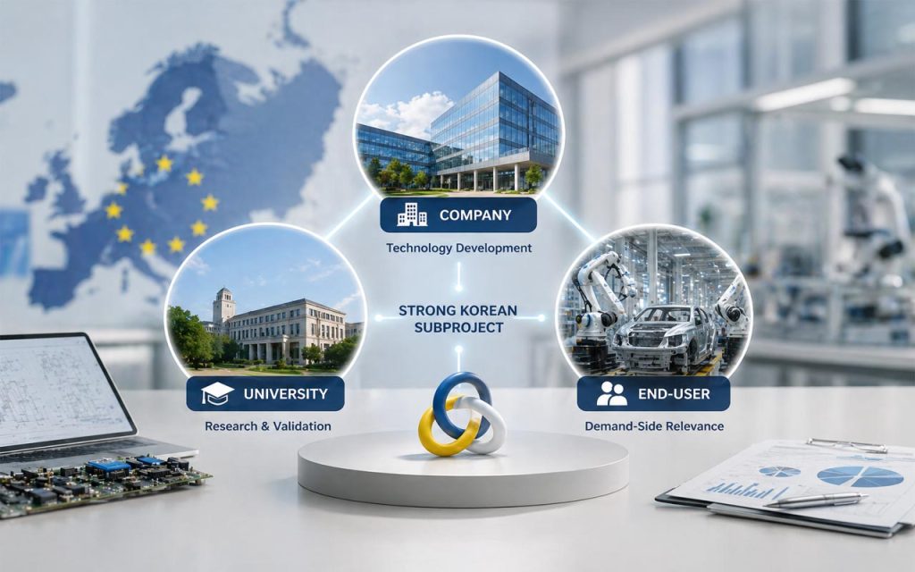 AI illustration on strong R&D project in Europe.