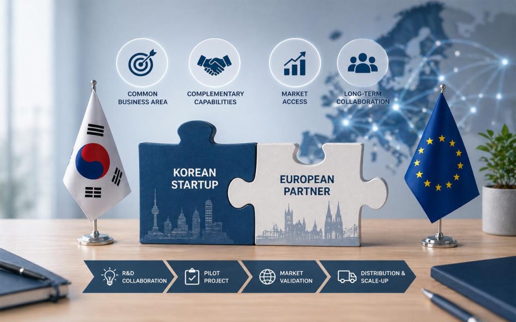 AI illustration on European funding partner selection.