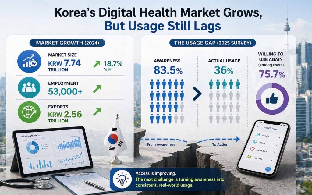 AI infographic on Korea's digital health paradox