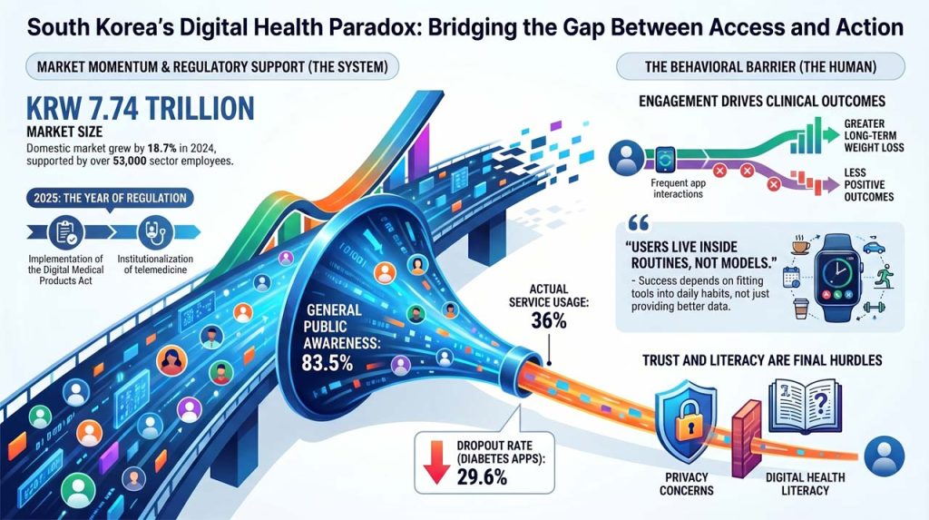 Korea's digital health paradox. | AI infographic