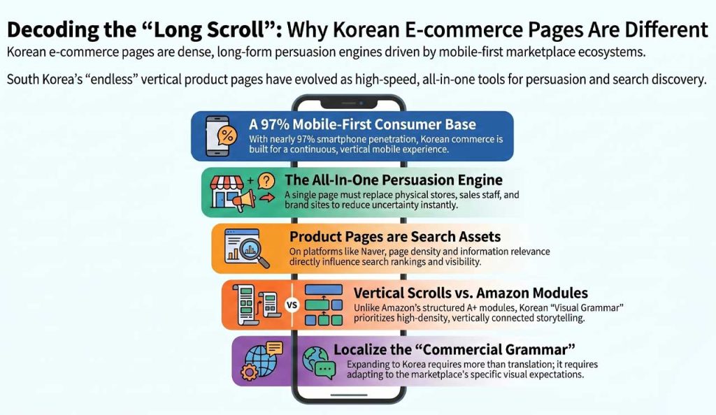 Korean long e-commerce page explanation. | AI infographic