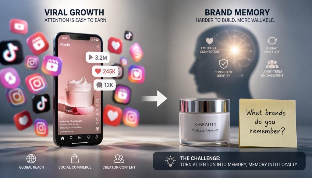 AI illustration of viral growth vs brands memory