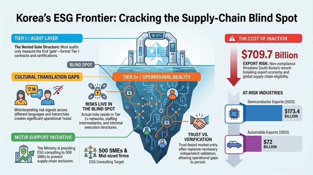 Cracking the supply chain blind spot in ESG governance. | AI infographic
