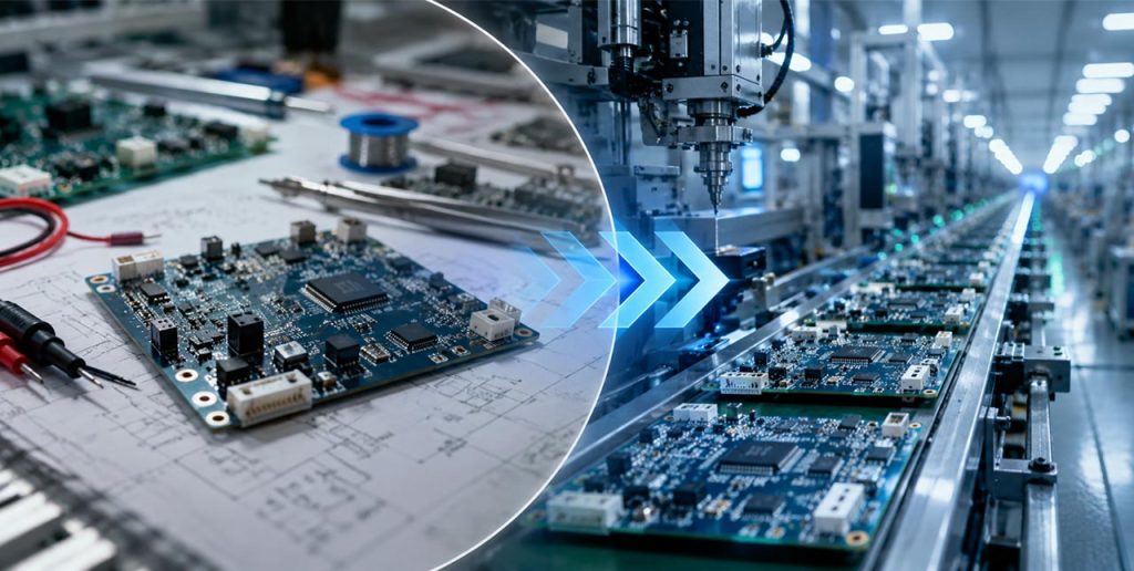 AI illustration of prototype to manufacturing