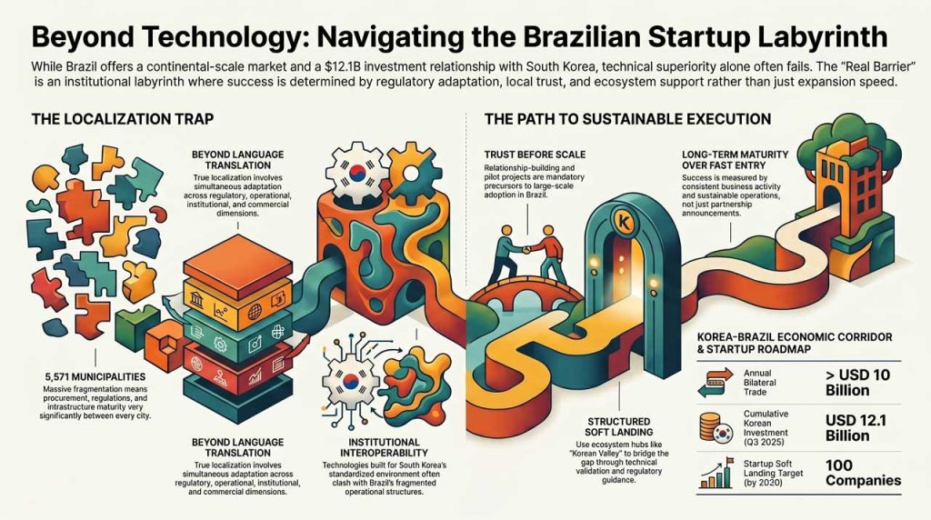 Navigating the startup market in Brazil. | AI infographic