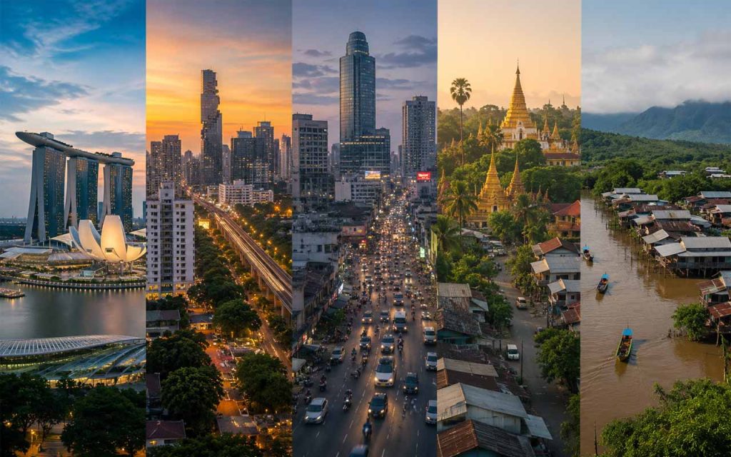 AI illustration of Southeast Asia.