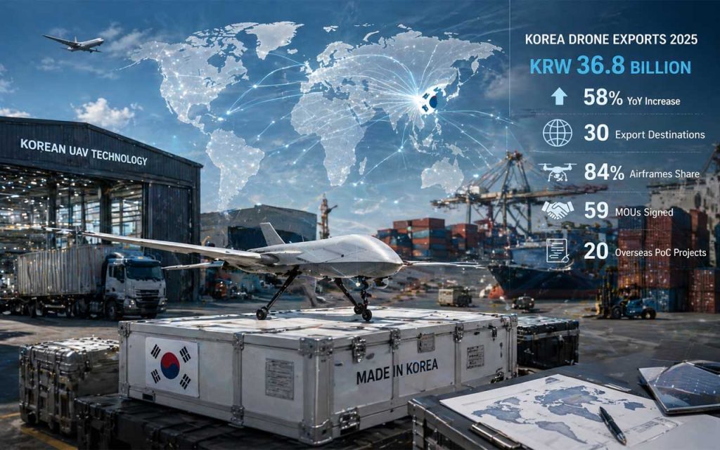 Korea drone export illustration. | AI generated