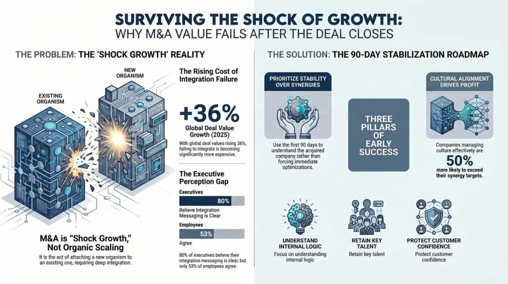 M&A value and challenges. | AI Infographic