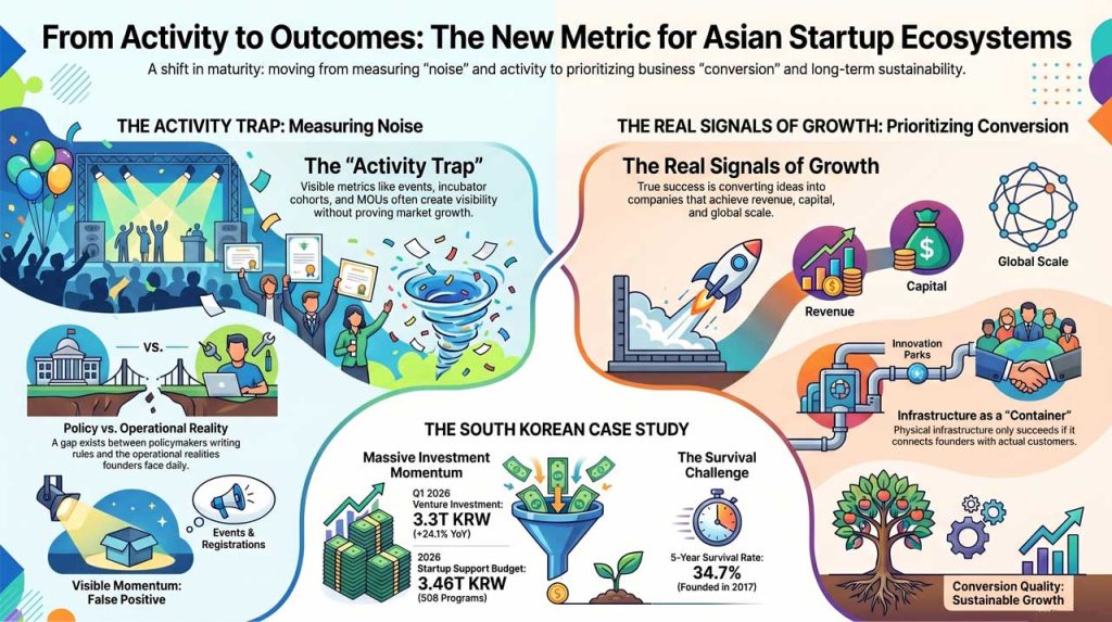 Challenge in Asian startup ecosystem. | AI infographic