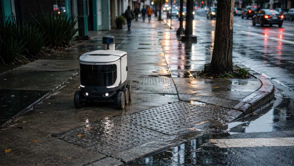 AI illustration of physical AI in real-world environment.