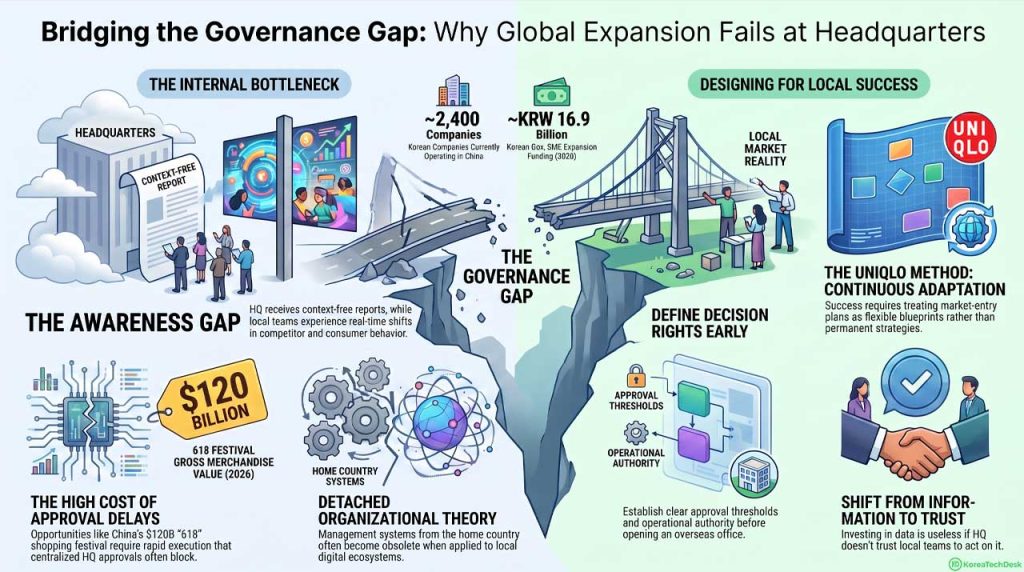 Why global expansion strategy fails at headquarter for China. | AI infographic