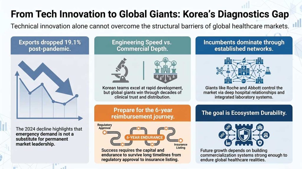 Understanding the gap in Korea's diagnostic startups expansion. | AI infographic
