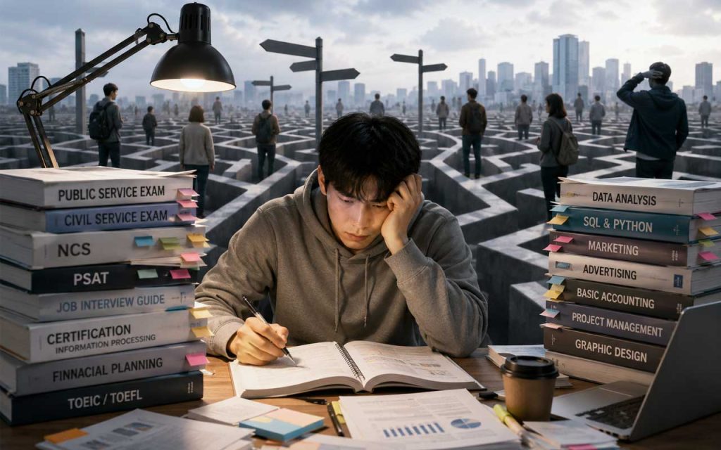 AI illustration of Korea’s jobseekers preparation process.