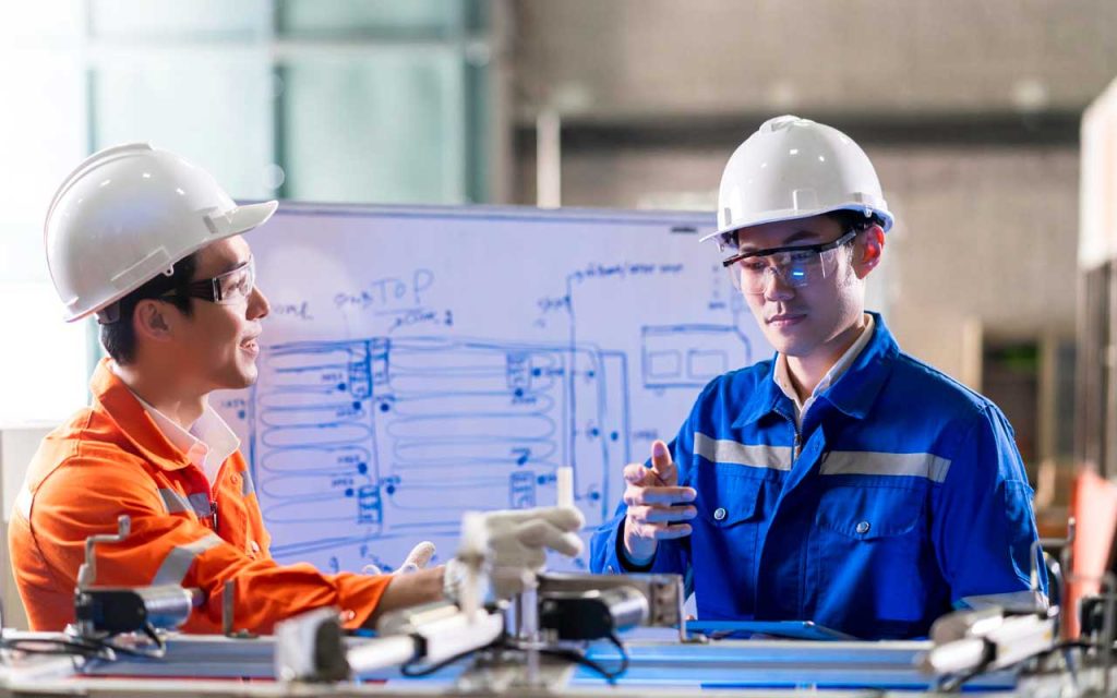 Illustration of workers in manufacturing. | Stock Photos