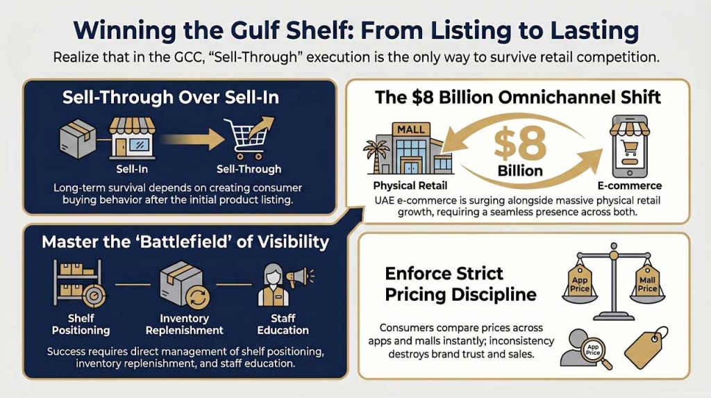 Winning the shelf challenge in Middle East. | AI infographic