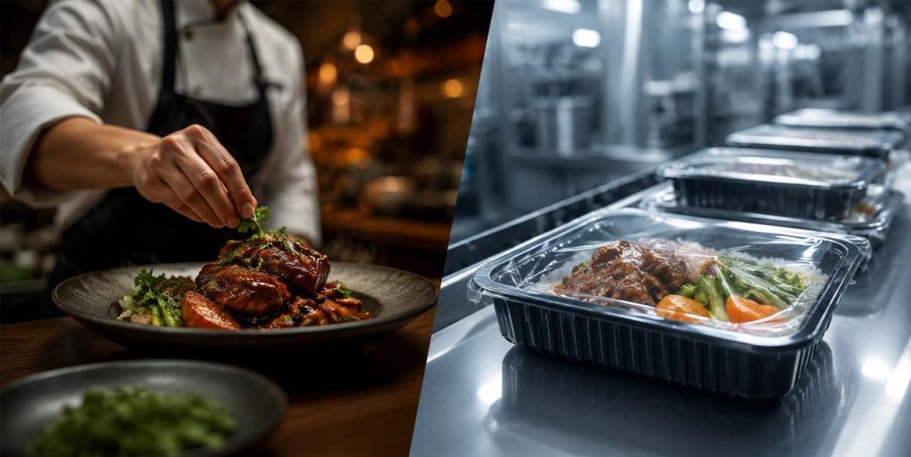 AI illustration of translating restaurant experience into RMR products.