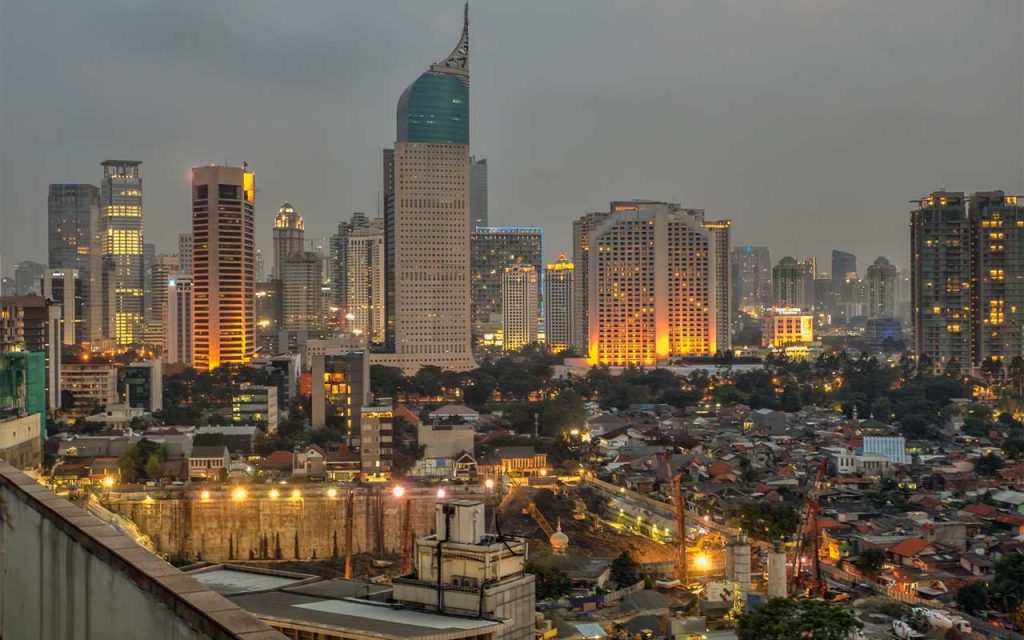 Illustration of Jakarta, Indonesia. | Stock Photos