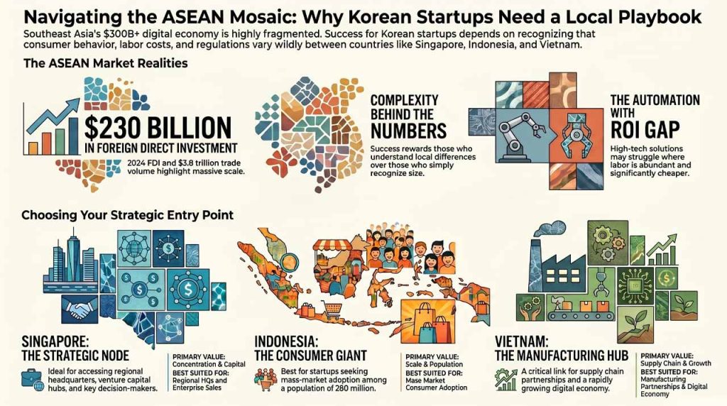 Navigating difference in ASEAN market. | AI infographic