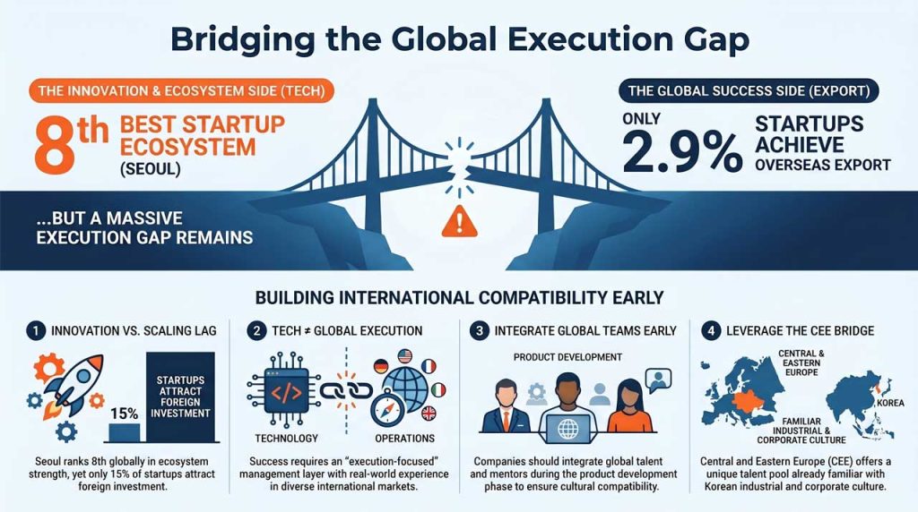 Bridging the execution gap of Korean startups. | AI infographic