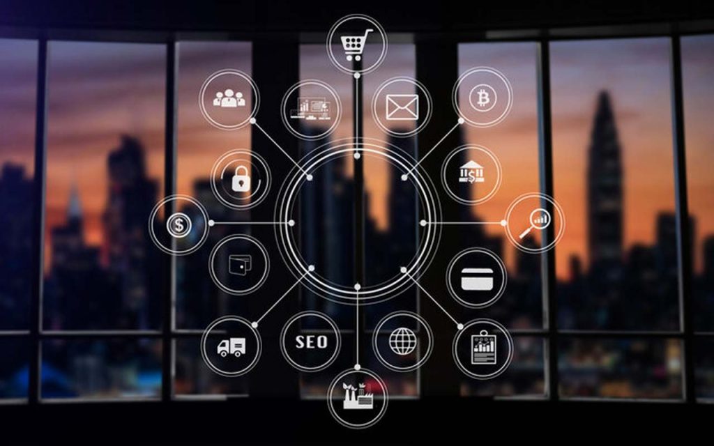 Illustration of smart city integration. | Stock Photos
