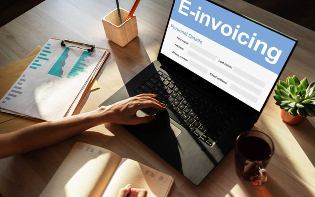 Illustration of electronic invoice. | Stock Photos