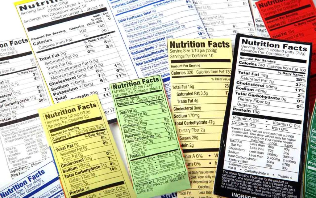 Illustration of Nutrition Facts label. | Stock Photos