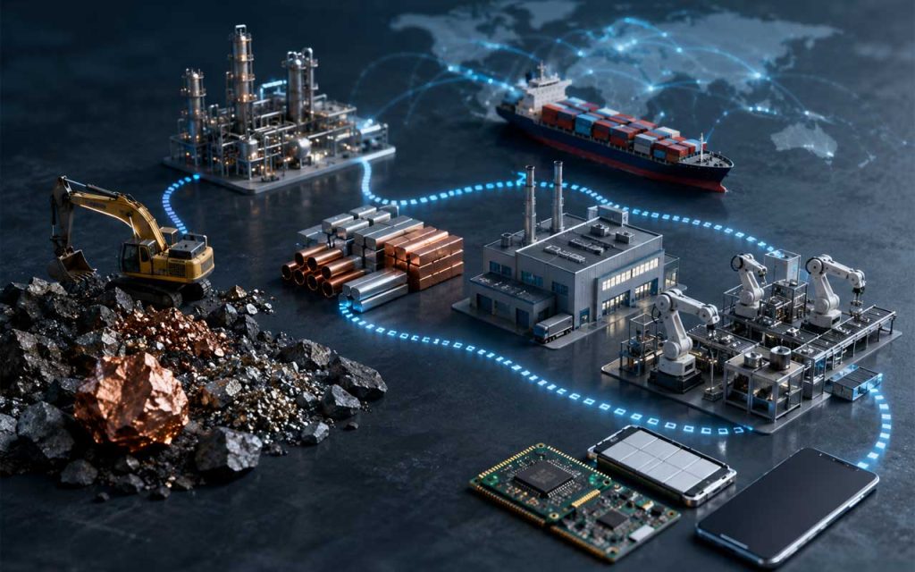 AI illustration of value chain dependence.