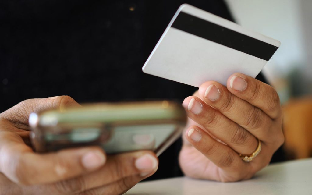 Illustration of consumer making payment. | Stock Photos