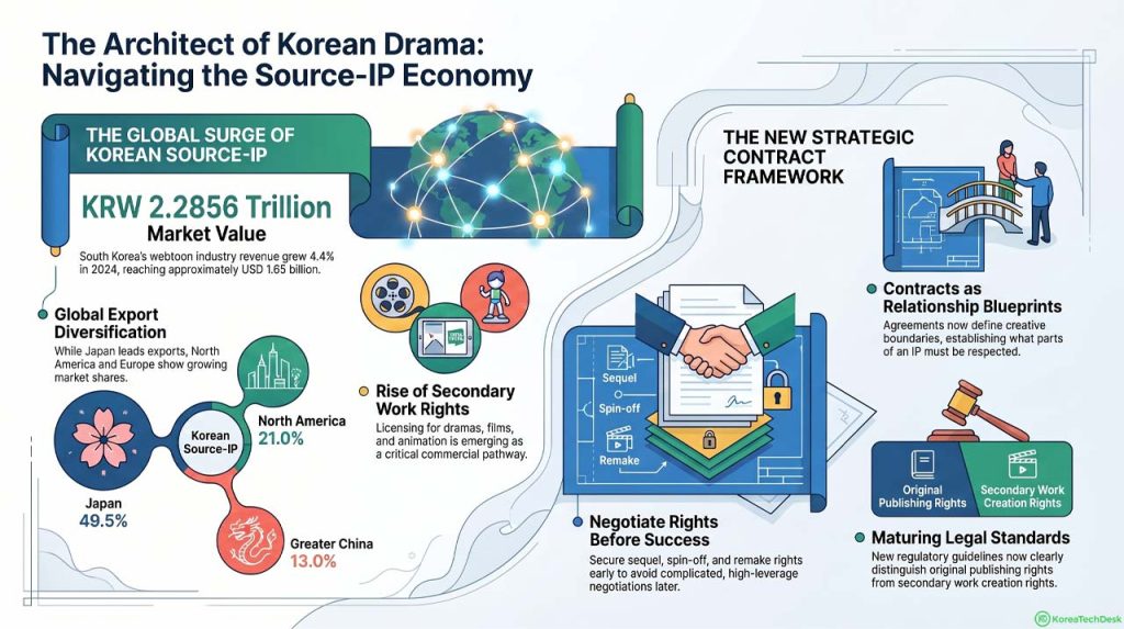 Navigating source-IP contracts and economy. | AI infographic