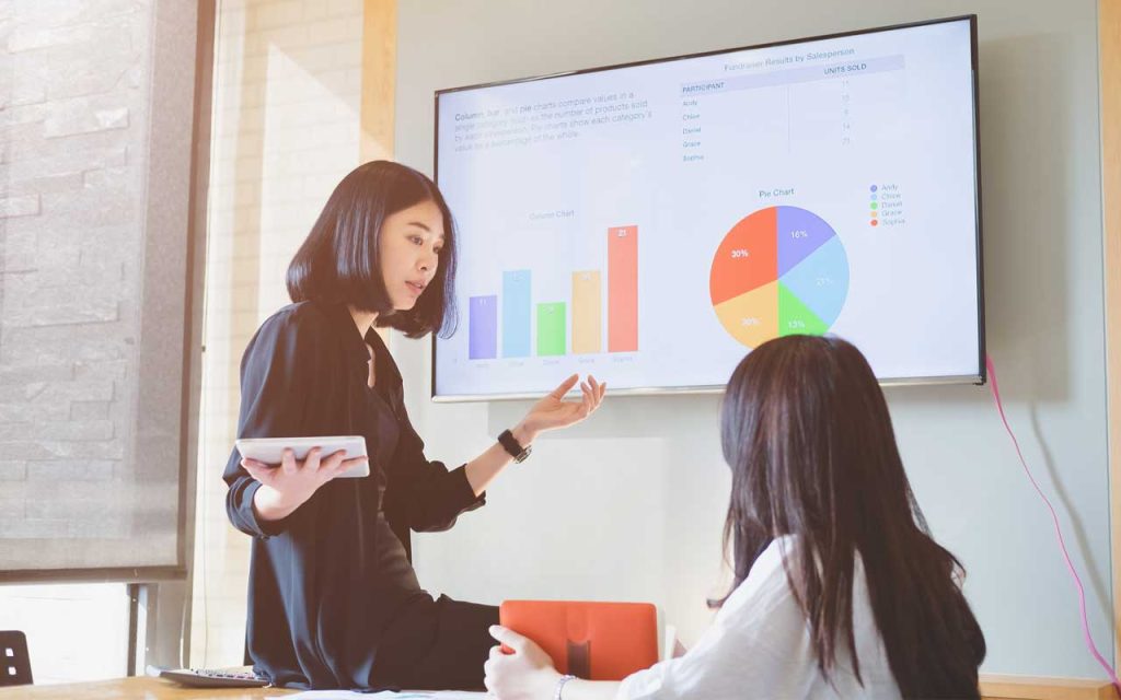Illustration of a startup official in personal product presentation. | Stock Photos