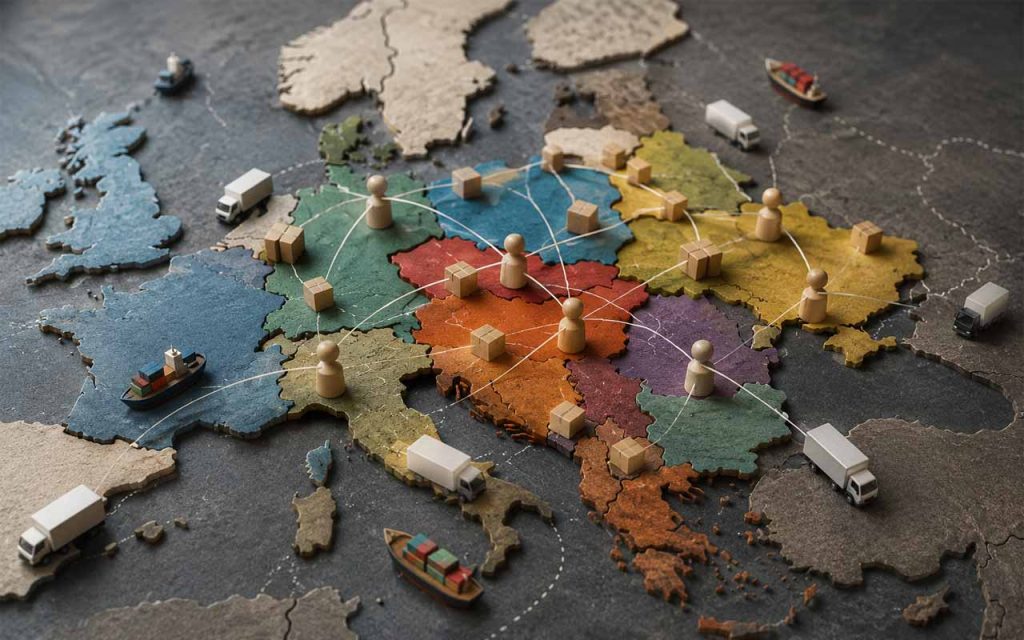 Illustration of fragmented CEE expansion. | Stock Photos